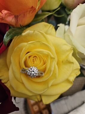 Halo Round Moissanite S925 Ring - Women Jewelry Sz 8